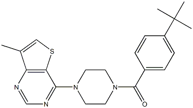 [4-(tert-butyl)phenyl][4-(7-methylthieno[3,2-d]pyrimidin-4-yl)piperazino]methanone,,结构式