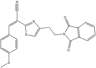 (Z)-2-{4-[2-(1,3-dioxo-1,3-dihydro-2H-isoindol-2-yl)ethyl]-1,3-thiazol-2-yl}-3-[4-(methylsulfanyl)phenyl]-2-propenenitrile|