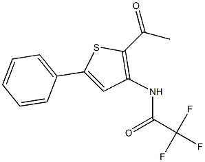 N1-(2-acetyl-5-phenyl-3-thienyl)-2,2,2-trifluoroacetamide Struktur