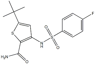5-(tert-butyl)-3-{[(4-fluorophenyl)sulfonyl]amino}thiophene-2-carboxamide|