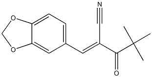 (E)-3-(1,3-benzodioxol-5-yl)-2-(2,2-dimethylpropanoyl)-2-propenenitrile Struktur