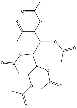 2,3-di(acetyloxy)-1-[1,2-di(acetyloxy)ethyl]-4-thioxopentyl acetate Struktur