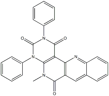 5-methyl-2,4-diphenyl-1,2,3,4,5,6-hexahydrobenzo[b]pyrimido[4,5-h][1,6]naphthyridine-1,3,6-trione Structure