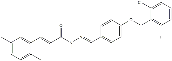 (E)-N'-((E)-{4-[(2-chloro-6-fluorobenzyl)oxy]phenyl}methylidene)-3-(2,5-dimethylphenyl)-2-propenohydrazide