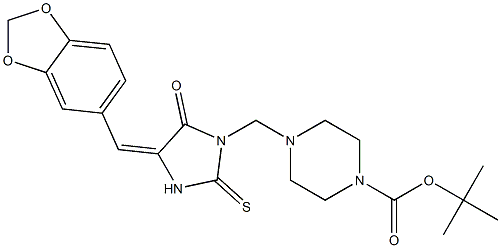tert-butyl 4-{[4-(1,3-benzodioxol-5-ylmethylene)-5-oxo-2-thioxo-1-imidazolidinyl]methyl}tetrahydro-1(2H)-pyrazinecarboxylate|