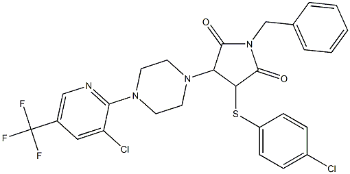  1-benzyl-3-[(4-chlorophenyl)sulfanyl]-4-{4-[3-chloro-5-(trifluoromethyl)-2-pyridinyl]piperazino}dihydro-1H-pyrrole-2,5-dione