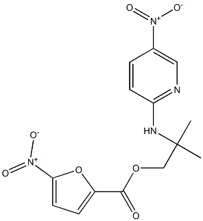 2-methyl-2-[(5-nitro-2-pyridyl)amino]propyl 5-nitro-2-furoate Structure