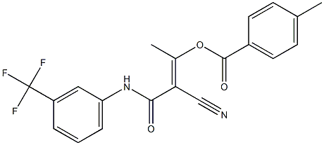 (E)-2-cyano-1-methyl-3-oxo-3-[3-(trifluoromethyl)anilino]-1-propenyl 4-methylbenzenecarboxylate Struktur