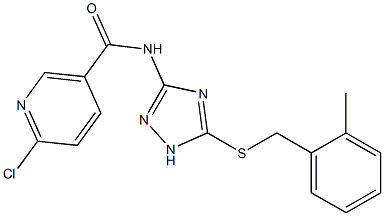  6-chloro-N-{5-[(2-methylbenzyl)sulfanyl]-1H-1,2,4-triazol-3-yl}nicotinamide