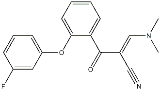 (E)-3-(dimethylamino)-2-[2-(3-fluorophenoxy)benzoyl]-2-propenenitrile Struktur