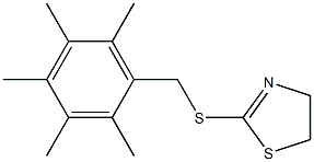 2-[(2,3,4,5,6-pentamethylbenzyl)thio]-4,5-dihydro-1,3-thiazole Structure