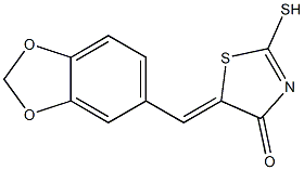 5-[(E)-1,3-benzodioxol-5-ylmethylidene]-2-sulfanyl-1,3-thiazol-4(5H)-one Struktur