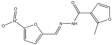 2-methyl-N'-[(E)-(5-nitro-2-furyl)methylidene]-3-furohydrazide Struktur