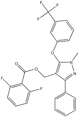 {1-methyl-3-phenyl-5-[3-(trifluoromethyl)phenoxy]-1H-pyrazol-4-yl}methyl 2,6-difluorobenzenecarboxylate