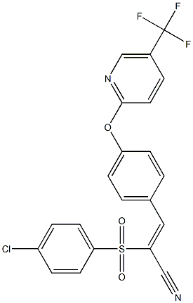  (Z)-2-[(4-chlorophenyl)sulfonyl]-3-(4-{[5-(trifluoromethyl)-2-pyridinyl]oxy}phenyl)-2-propenenitrile