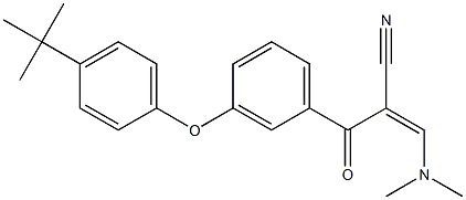 (Z)-2-{3-[4-(tert-butyl)phenoxy]benzoyl}-3-(dimethylamino)-2-propenenitrile Struktur