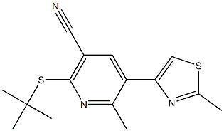 2-(tert-butylthio)-6-methyl-5-(2-methyl-1,3-thiazol-4-yl)nicotinonitrile