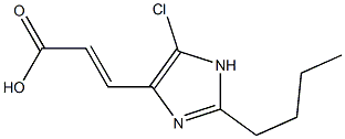 (E)-3-(2-butyl-5-chloro-1H-imidazol-4-yl)acrylic acid Struktur