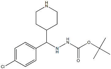 1-((4-chlorophenyl)(piperidin-4-yl)methyl)-2-tBoc-hydrazine Structure