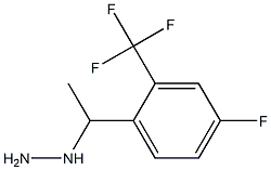 1-(1-(4-fluoro-2-(trifluoromethyl)phenyl)ethyl)hydrazine Struktur