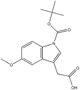 2-(1-(tert-butoxycarbonyl)-5-methoxy-1H-indol-3-yl)acetic acid Structure