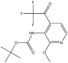 tert-butyl 2-methoxy-4-(2,2,2-trifluoroacetyl)pyridin-3-ylcarbamate 化学構造式