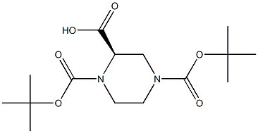 (R)-Piperazine-1,2,4-tricarboxylic acid 1,4-di-tert-butyl ester Structure