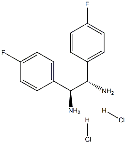 (S,S)-1,2-双(4-氟苯)-1,2-乙二胺二盐酸盐 结构式