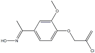 (1E)-1-{4-[(2-chloroprop-2-enyl)oxy]-3-methoxyphenyl}ethanone oxime Struktur