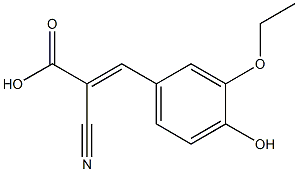 (2E)-2-cyano-3-(3-ethoxy-4-hydroxyphenyl)acrylic acid Struktur