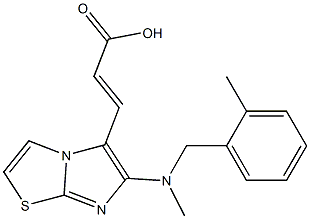 (2E)-3-{6-[methyl(2-methylbenzyl)amino]imidazo[2,1-b][1,3]thiazol-5-yl}acrylic acid 结构式