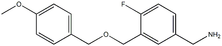 (4-fluoro-3-{[(4-methoxyphenyl)methoxy]methyl}phenyl)methanamine Struktur