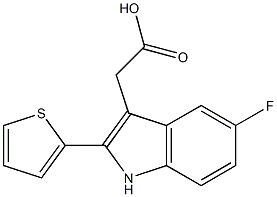 (5-fluoro-2-thien-2-yl-1H-indol-3-yl)acetic acid Structure