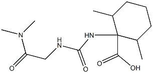 1-({[(dimethylcarbamoyl)methyl]carbamoyl}amino)-2,6-dimethylcyclohexane-1-carboxylic acid Structure