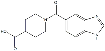 1-(1H-benzimidazol-5-ylcarbonyl)piperidine-4-carboxylic acid Struktur