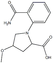 1-(2-carbamoylphenyl)-4-methoxypyrrolidine-2-carboxylic acid Struktur