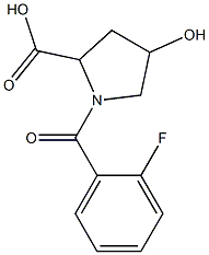 1-(2-fluorobenzoyl)-4-hydroxypyrrolidine-2-carboxylic acid Struktur