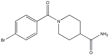 1-(4-bromobenzoyl)piperidine-4-carboxamide Struktur