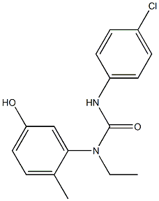 1-(4-chlorophenyl)-3-ethyl-3-(5-hydroxy-2-methylphenyl)urea 结构式