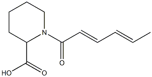 1-[(2E,4E)-hexa-2,4-dienoyl]piperidine-2-carboxylic acid Structure