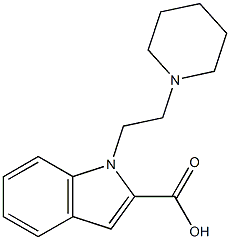 1-[2-(piperidin-1-yl)ethyl]-1H-indole-2-carboxylic acid Struktur