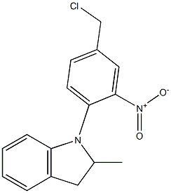 1-[4-(chloromethyl)-2-nitrophenyl]-2-methyl-2,3-dihydro-1H-indole 结构式