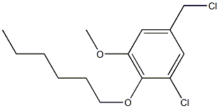 1-chloro-5-(chloromethyl)-2-(hexyloxy)-3-methoxybenzene,,结构式