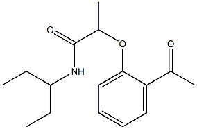 2-(2-acetylphenoxy)-N-(pentan-3-yl)propanamide 结构式
