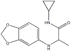 2-(2H-1,3-benzodioxol-5-ylamino)-N-cyclopropylpropanamide Struktur