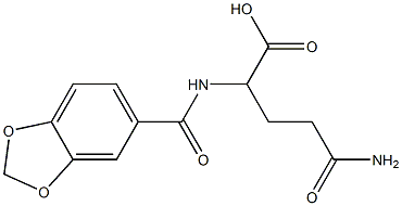 2-(2H-1,3-benzodioxol-5-ylformamido)-4-carbamoylbutanoic acid Struktur