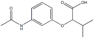 2-(3-acetamidophenoxy)-3-methylbutanoic acid 结构式