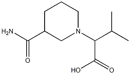 2-(3-carbamoylpiperidin-1-yl)-3-methylbutanoic acid Struktur