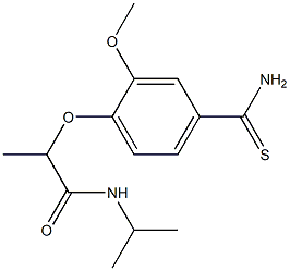 2-(4-carbamothioyl-2-methoxyphenoxy)-N-(propan-2-yl)propanamide Struktur