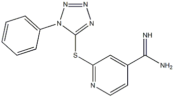 2-[(1-phenyl-1H-1,2,3,4-tetrazol-5-yl)sulfanyl]pyridine-4-carboximidamide Struktur